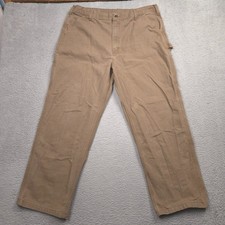 Carhartt B11 CBR Work Pants Men 40x34 Canyon Brown Duck Canvas Carpenter Hemmed