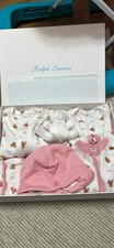 Ralph Lauren 3 months Girls 7 pc Layette Set Hat Bodysuit Footed Pajama Pink