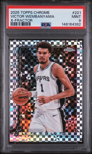 2025-26 Topps Chrome - Victor Wembanyama #221 X-Fractor PSA 9