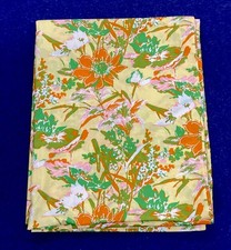 Vintage Retro Duvet Cover Homemade 1970’s Yellow Floral 90"l x 68"w #VK