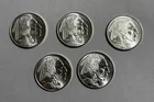 Lot of 5 Mason Mint Indian Buffalo Silver Rounds NEW 1 oz BU .999 Fine Bullion 4