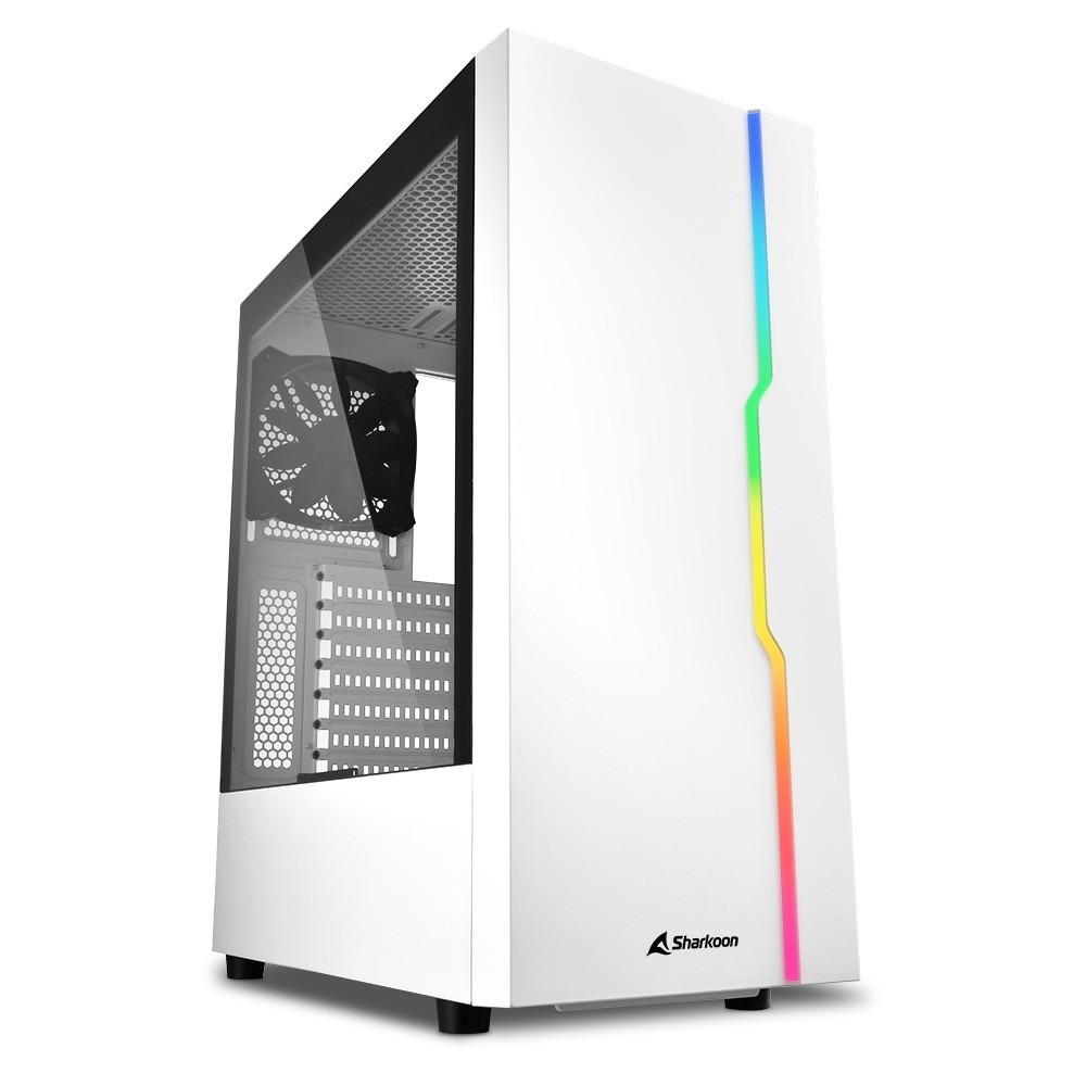 Sharkoon CASE GAMING RGB SLIDER WHITE ATX VETRO TEMPERATO - BIANCO - NO ALIMENTA - Immagine 3