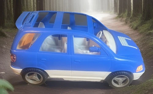 Barbie Blue SUV Vehicle w/ Seats & Pop-Out Picnic Basket Vintage 1999