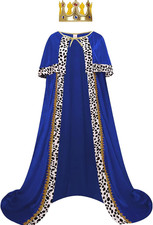 King Costume Cape Adult Full Length Velvet Cloak Halloween Medieval Queen Robe