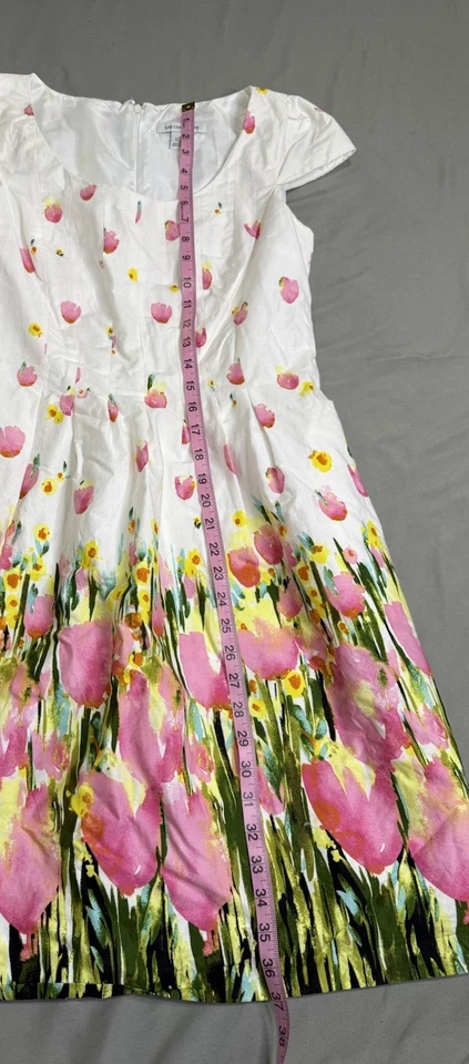 Vestido Liz Claiborne Tulipán Manga Gorra Bolsillos Forrado Y2K Talla 4 Foto 2 de 4