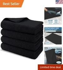 4 Large Microfiber Car Drying Cloths - 31" x 24" for Ultimate Absorbency & Care