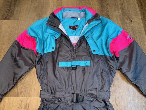 Vtg Nevica Ski Suit One Piece Snowsuit Snow Bib Apres Full Zip 1980s Womens 10 - Picture 5 of 24