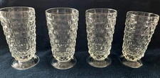 4 Vintage Whitehall Indiana Glass Iced Tea Glasses, Cubist