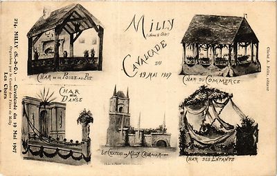 Postkarte AK MILLY - Szenen - Kavalkade vom 19. Mai 1907 (385154)