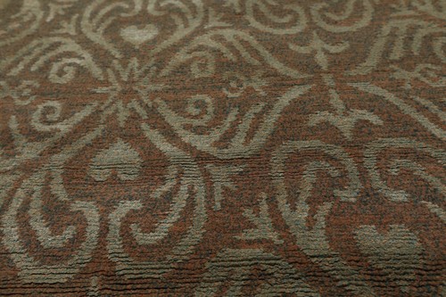 2’ x 3’ Hand Knotted Wool & Silk Transitional Tibetan Oriental Area rug 2x3 Tan - Picture 4 of 4