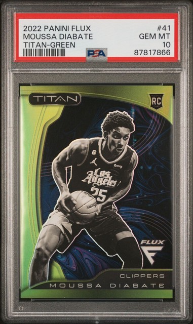 2022 Flux Moussa Diabate Green 5/5 PSA Gem 10 #41 Los Angeles Clippers
