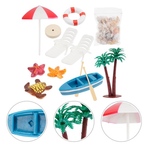 1 Satz Mini-Strandkorb Puppenhaus Zubehör Set Strandfigurines Miniaturen Neu - Bild 4 von 12