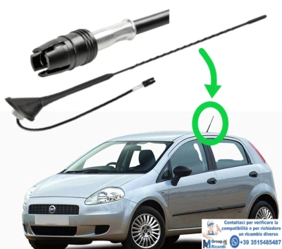 Fiat Grande Punto / Evo Antenna Completa Con Spinotto Basetta Stelo Attacco