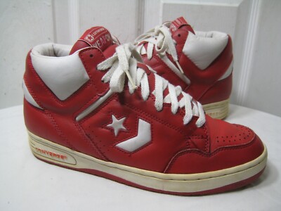 Converse Weapon HI Red & White Leather Sneakers Shoes Men
