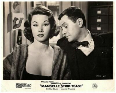 Mam'selle Strip-Tease Original Lobby Card Robert Hirsch Busty Nadine Tallier