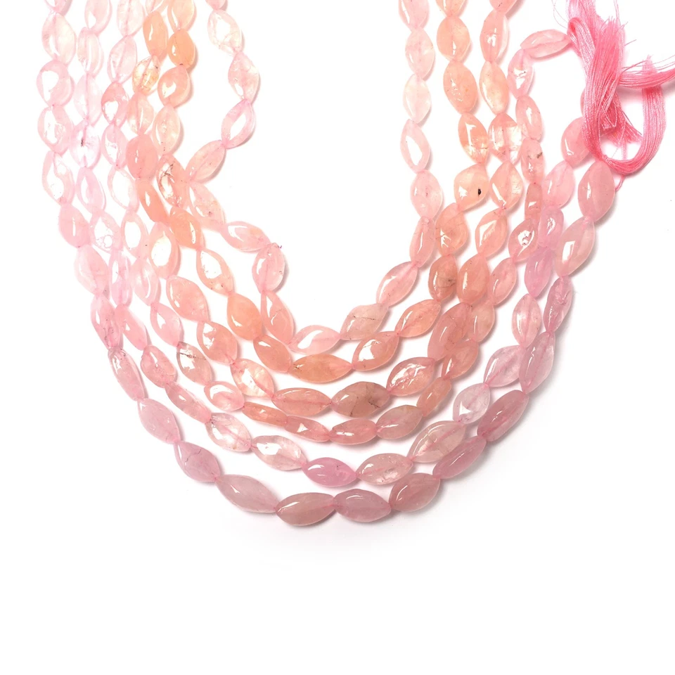 Natural Morganite Beads 13 Inch Strand 6x10-8x15 MM Beads Smooth Nugget Shape - Image 2 of 4