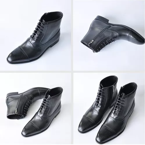 New Men Dress Formal Boots Chelsea Boots Boot Leather Wingtip High Top Shoes UK - Picture 14 of 25