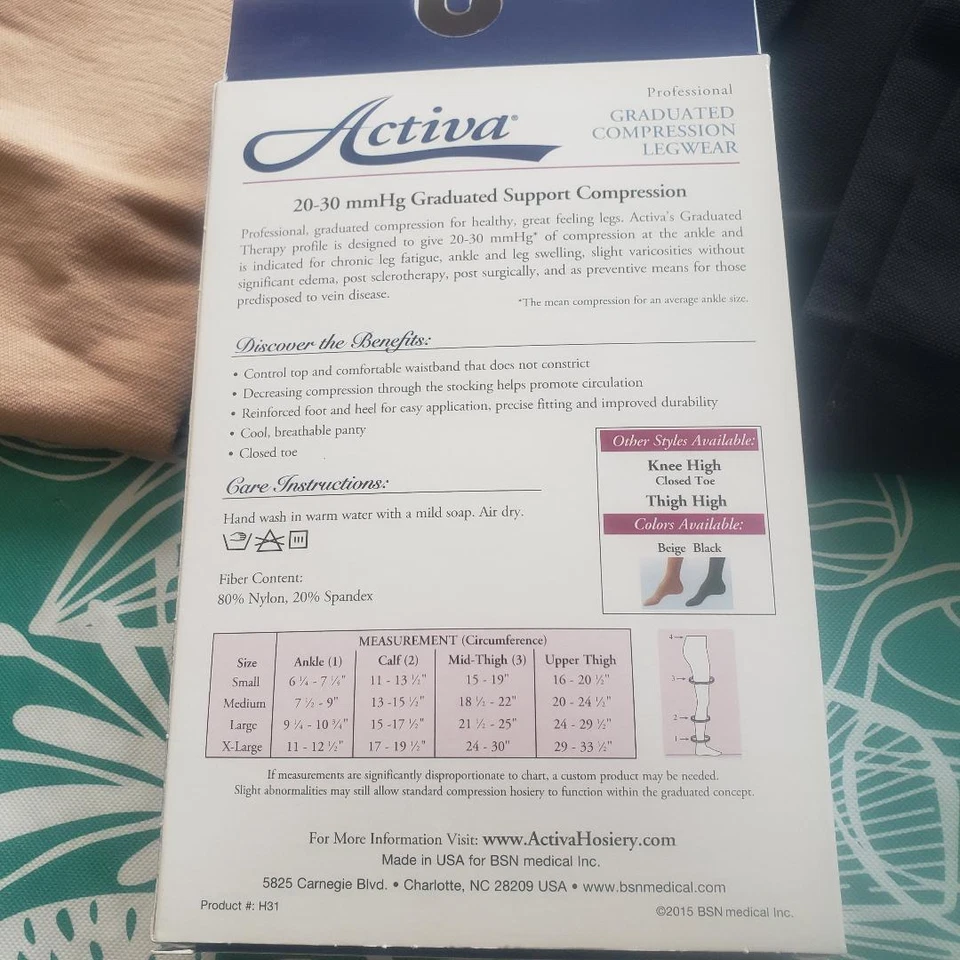 Panty Activa Graduated Therapy UNISEX 20-30 Compresión CT Reg Talla y Color Foto 2 de 4