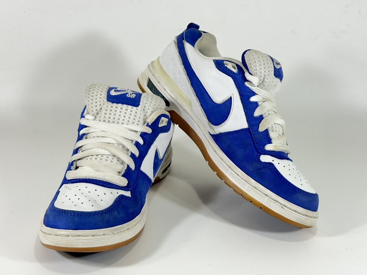 Nike Paul Rodriguez Proprietary Zoom Air Low White/Blue Sport Sz 7