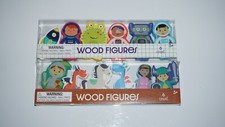 (Set of 2) Horizon 6 Count Wood Figures 2.5" Toys | Space & Medieval