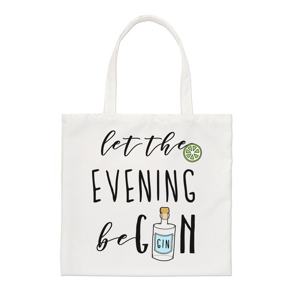 Let The Evening Begin Regular Tragetasche Gin Und Tonic Lustig Schulter-image