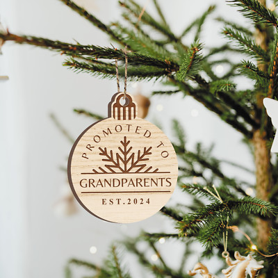 Beförderung zu Großeltern - Schwangerschaftsankündigung Christbaumkugel Neu Baby Geschenk