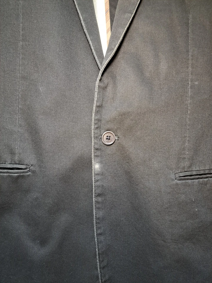 Abrigo Deportivo Calvin Klein 1 BOTÓN Para Hombres 44R Gris Algodón 2 Ventilaciones Blazer Traje Chaqueta Foto 4 de 4