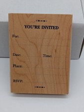 You're Invited Party Invitation Recollections Wood Mounted Rubber Stamp