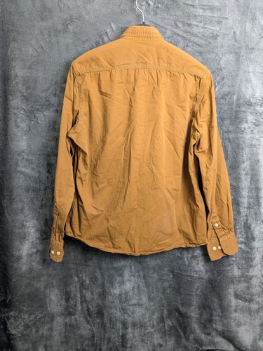 duck and cover Men's casual long sleeve shirt button down large brown - Picture 5 of 8