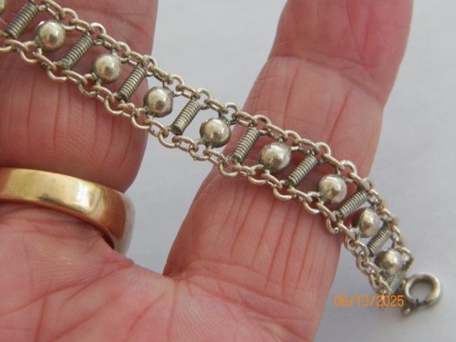 VNTG STERLINGSILBER BARREN & RUND ARMBAND MAX HANDGELENK 7 1/2"