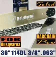 Holzfforma® Pro 36 Inch 3/8 .063 114DL Bar Full Chisel Chain Combo For HUSKY