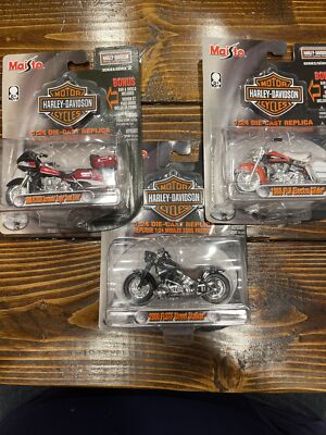 Maisto Harley Davidson Lot Of 3 Glide 1:24 Scale SERIES 2 diecast