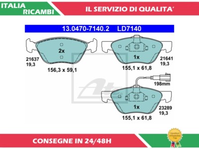 Pastiglie Freni Anteriori Febi Bilstein 16849 - Set Di 4 Per Alfa Romeo, Fiat, Lancia - Foto 4