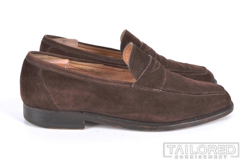 BROOKS BROTHERS Solid Brown Suede 
