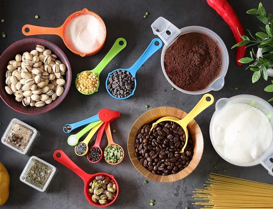 Rightox 10 Pieces Measuring Cups and Spoons Food Graded Plastic Stackable - Image 4 of 4