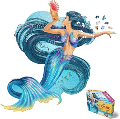 Madd Capp Mermaid 1000 Piece Puzzle - Unique Animal-Shaped Border