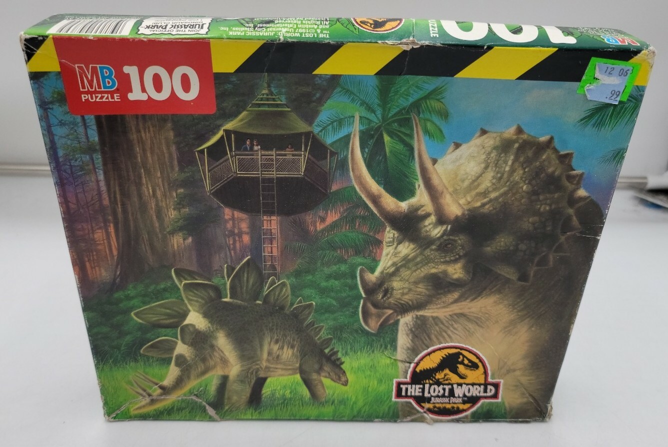 1997 MB Jurassic Park The Lost World Dinosaurs 100 Piece Puzzle -NEW SHELF WEAR