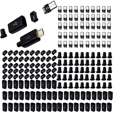 50Pcs Micro USB Buchse,Micro USB Ladebuchse,Micro USB Buchse Löten Typ B,Vorne 5