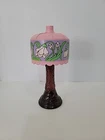 Vintage AVON Tiffany Lamp Empty Field of Flowers Cologne Decanter Purple & Pink