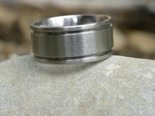 12mm Wide Solid Titanium Ring, Men's Jewelry, Wedding, Anniversary Band