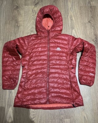 Mountain Equipment Damen Arete Helium Daunenjacke mit Kapuze Größe 12 UK rot