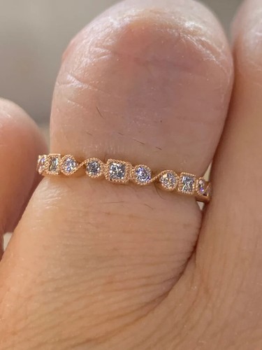 1Ct Round Cut Lab-Created Diamond Engagement Ring 14K Rose Gold Plated Silver - Picture 5 of 7