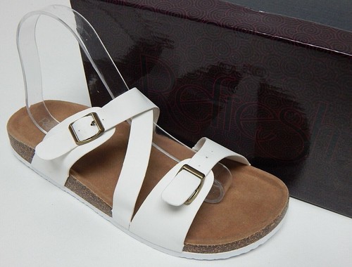 Sandalias blancas Refresh Leo-20 talla EE. UU. 10 M con hebilla entrecruzada - Imagen 2 de 8