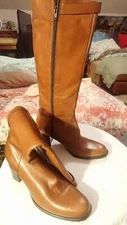 GASTONE LUCIOLI light brown/brandy knee high size 41 Italy brand new