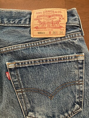 1999 Levi's 501xx Light Blue Jeans 34W/31L | eBay