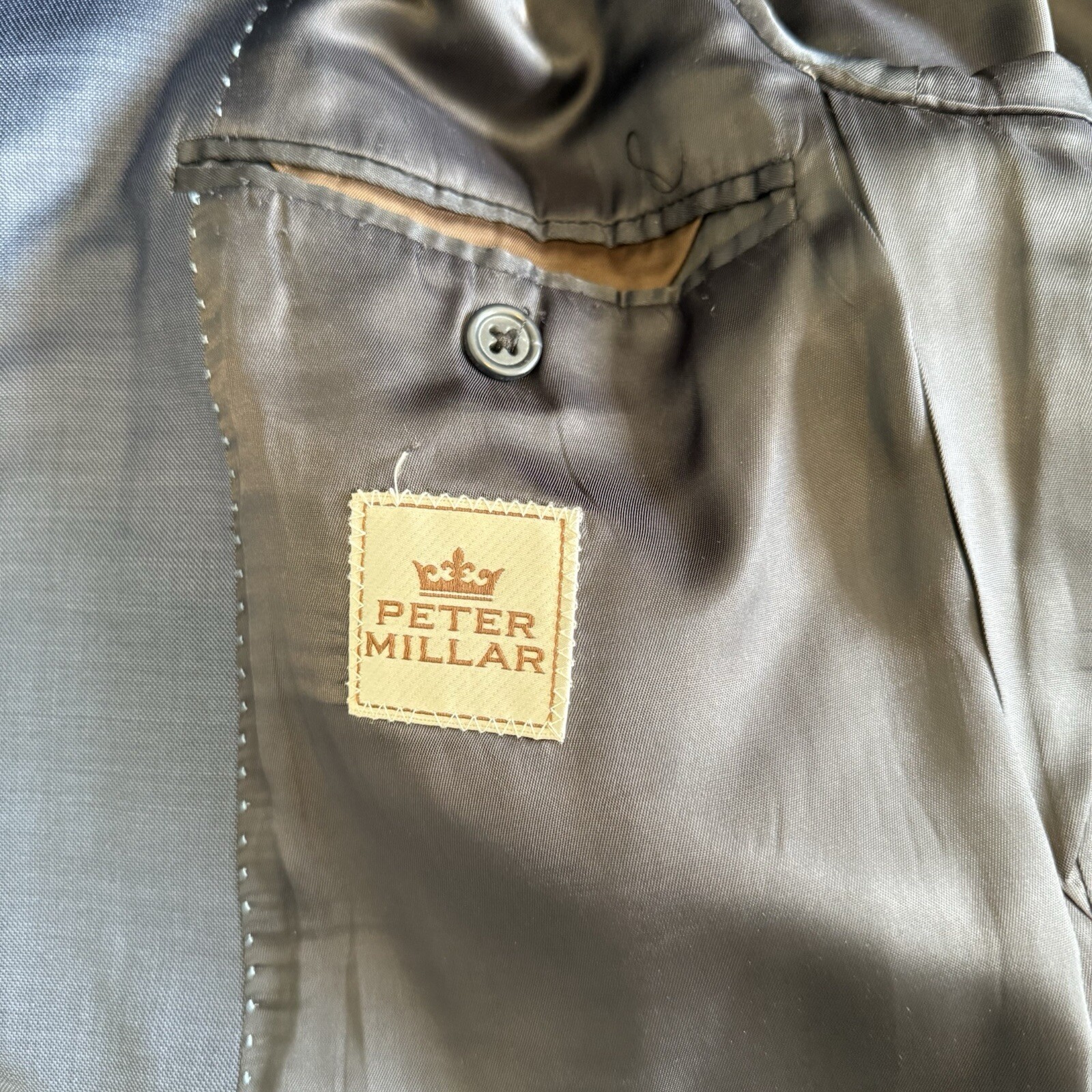 Men’s Peter Millar Solid Blue 2 Button 100% Wool … - image 4