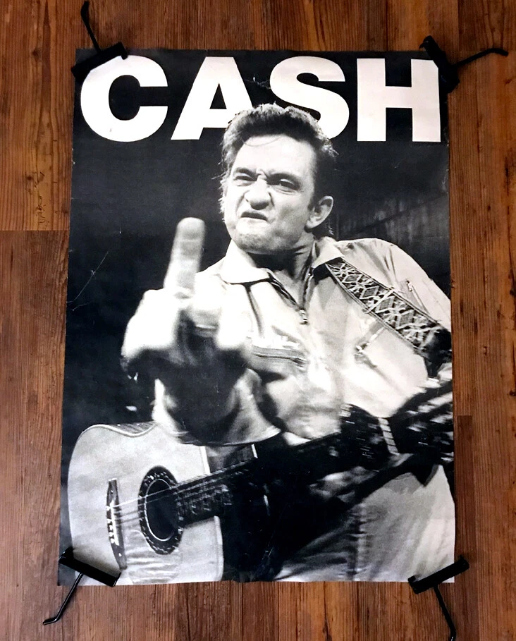 Johnny Cash Middle Finger Poster