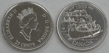 Canada/Canada 25 Cent Moneta commemorativa 1999 Storia di Canada Maggio Km#346