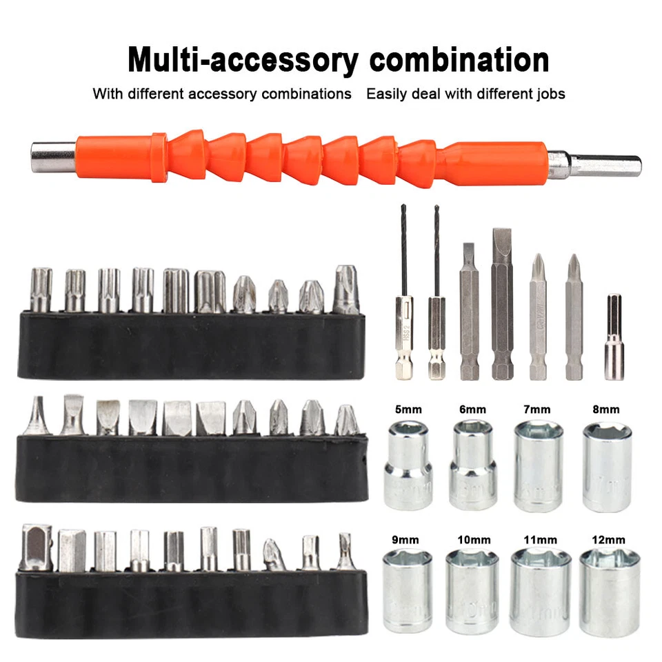 Mini Cordless Electric Power Screwdriver Portable Dirll Bit Kit Rechargeable Set - Image 3 of 4