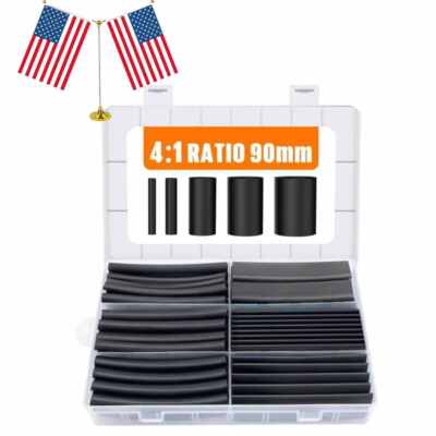 100Pcs 3.54 Inches Heat Shrink Tubing Kit , Ratio 4:1 Adhesive Lined, Dual Wa
